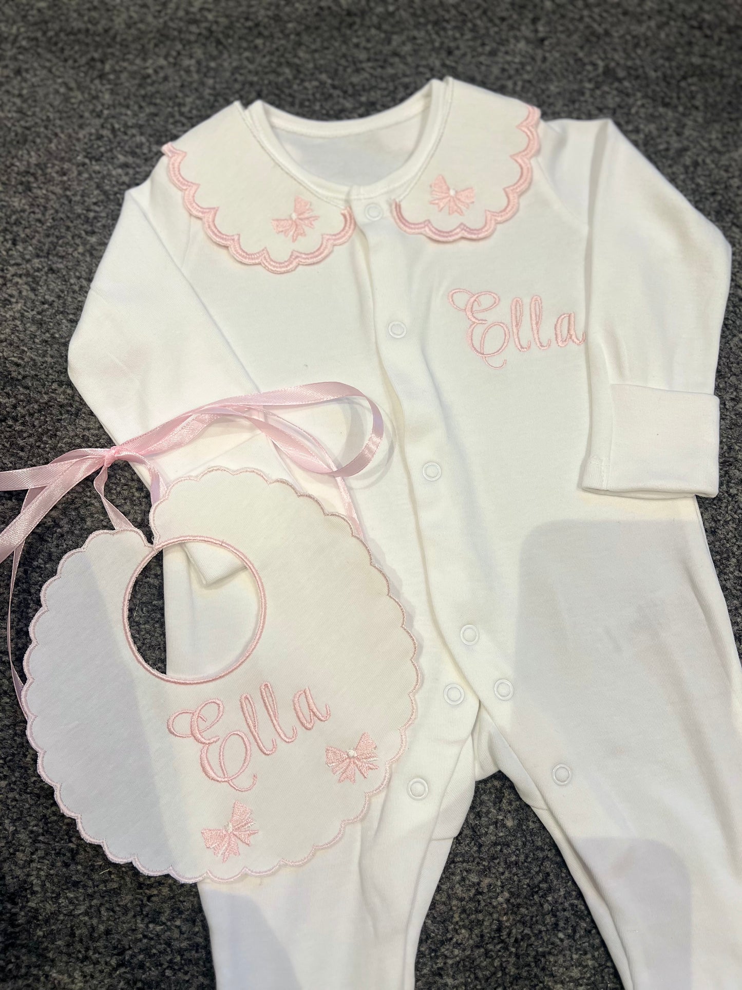 Elegant Bow SleepSuit&Bib