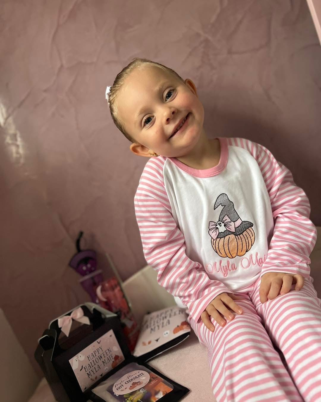 Pumpkin Bow Stripe Pjs