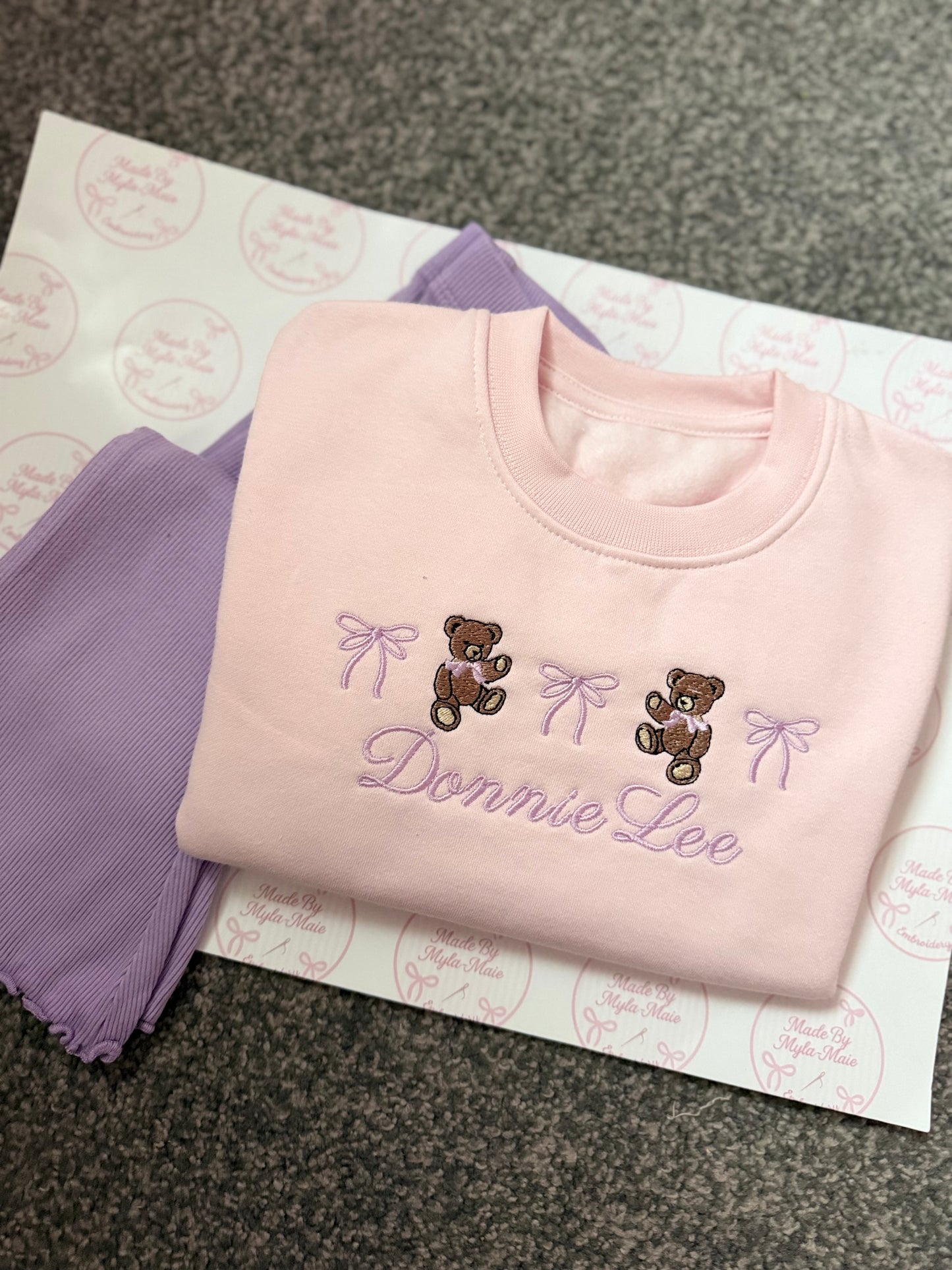 Teddy Bow 2 Piece Set