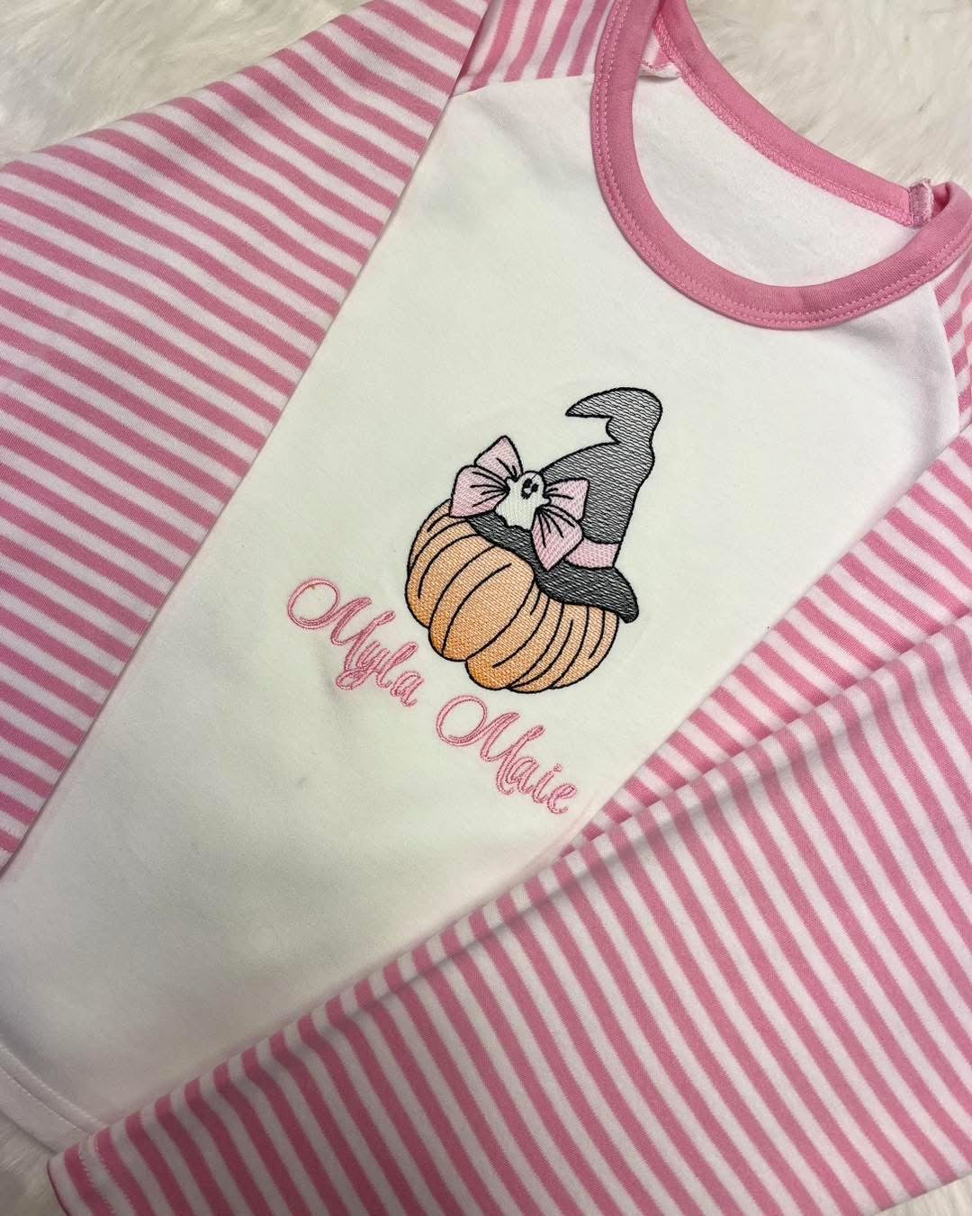 Pumpkin Bow Stripe Pjs