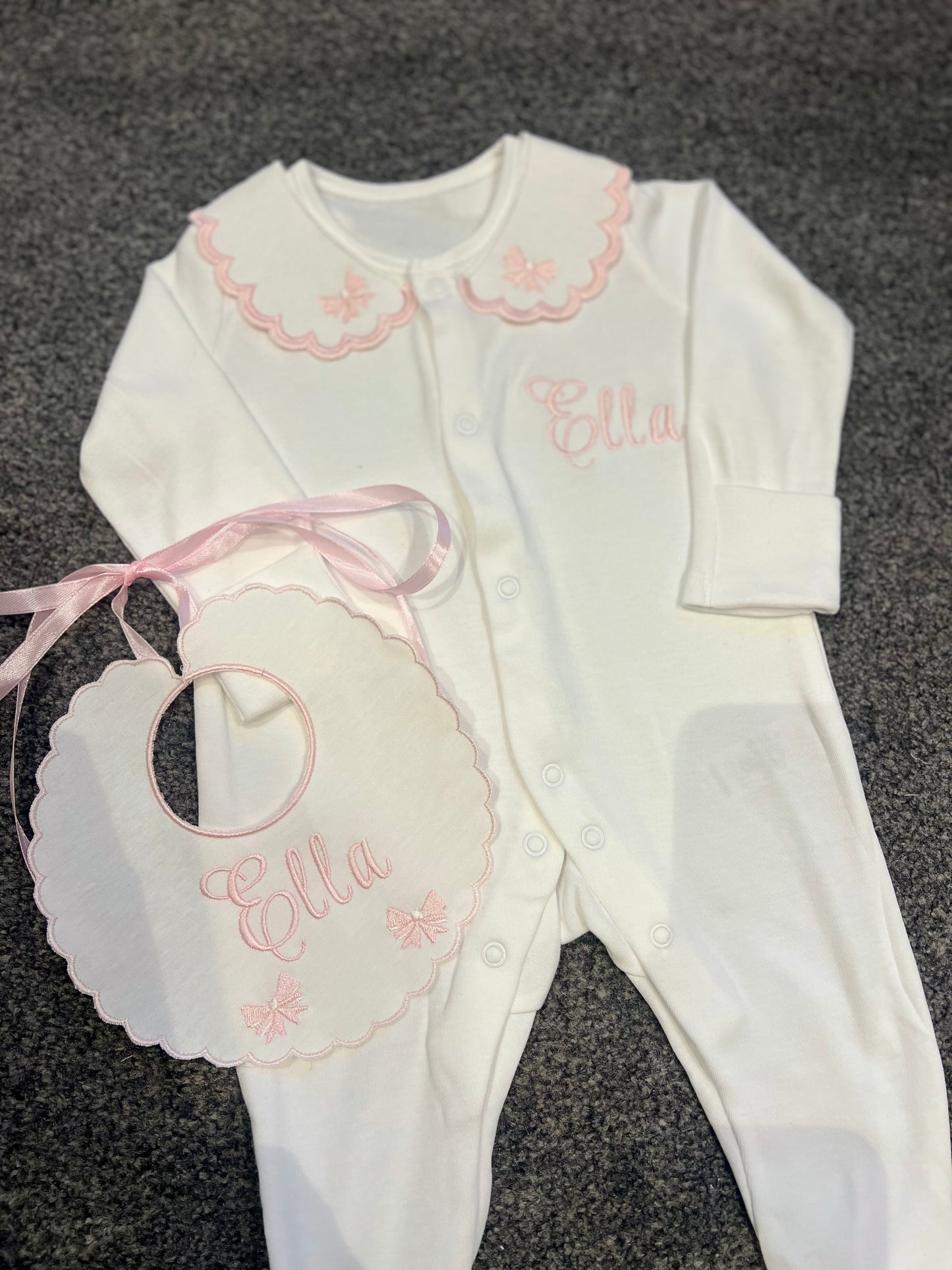 Elegant Bow SleepSuit&Bib