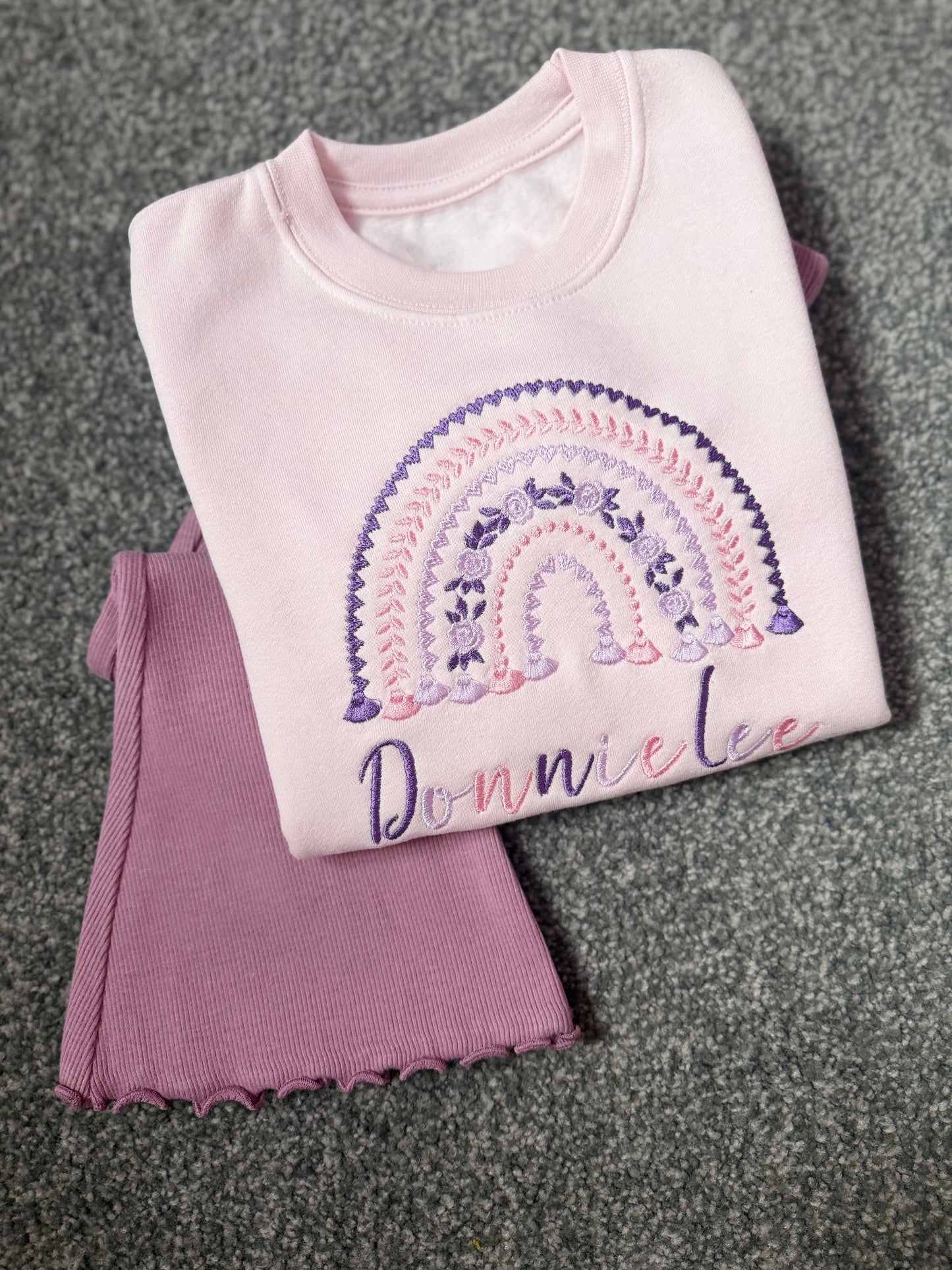 Lilac Flares & Pink Sweatshirt