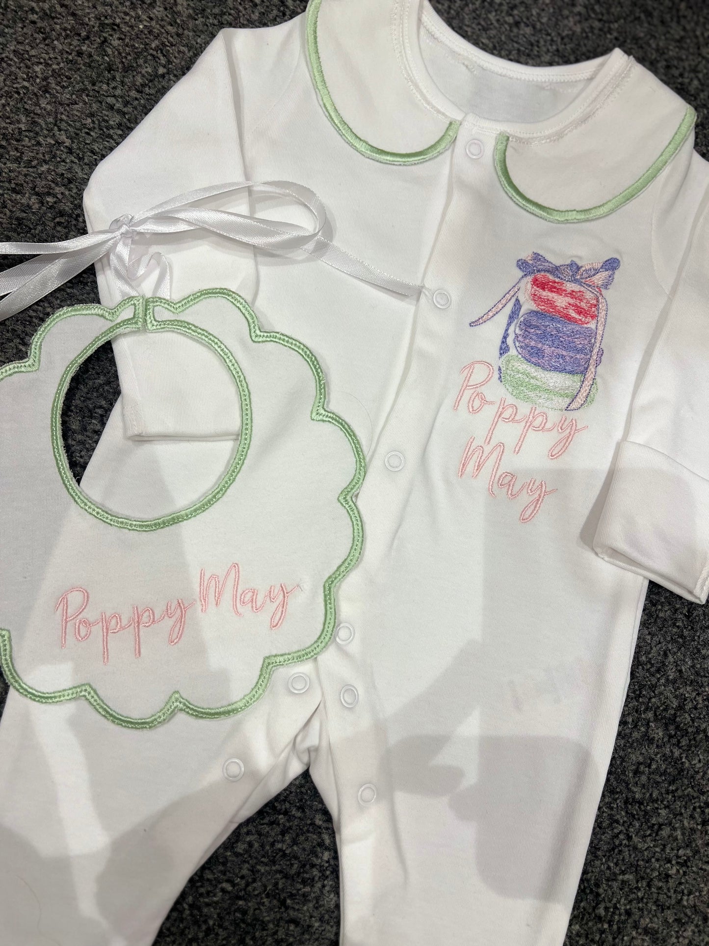 Elegant Macaroon SleepSuit&Bib
