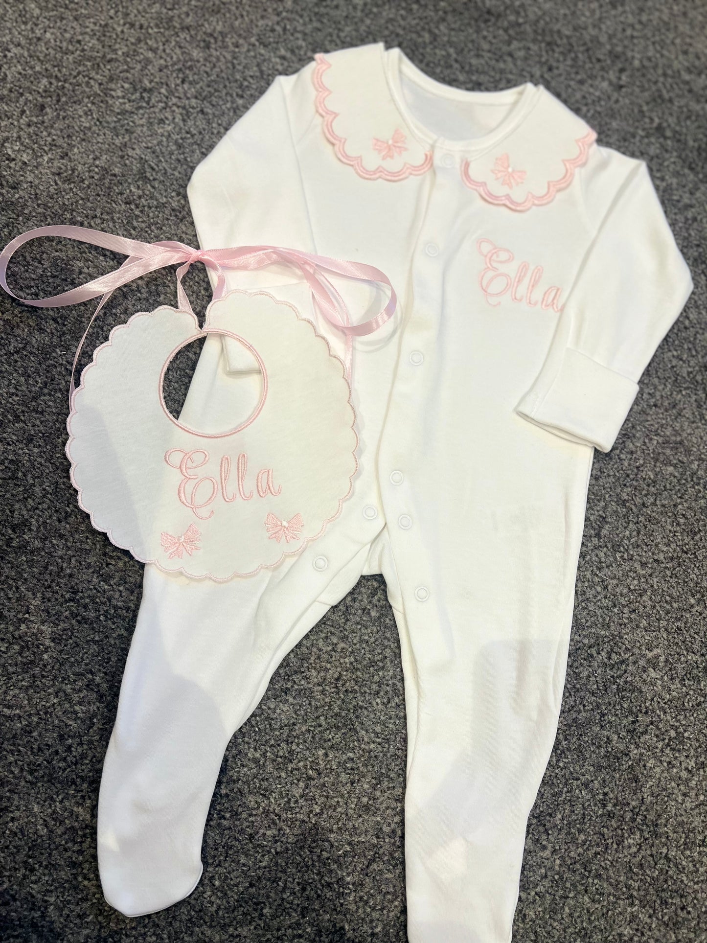 Elegant Bow SleepSuit&Bib
