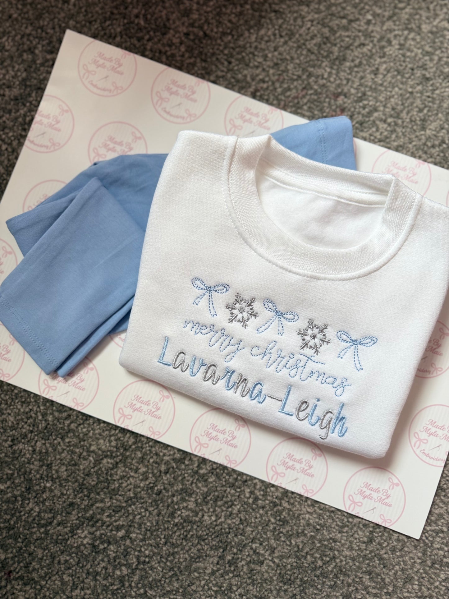 Baby Blue Leggings & White Sweatshirt