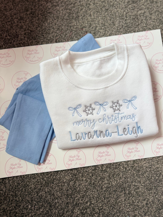 Baby Blue Leggings & White Sweatshirt