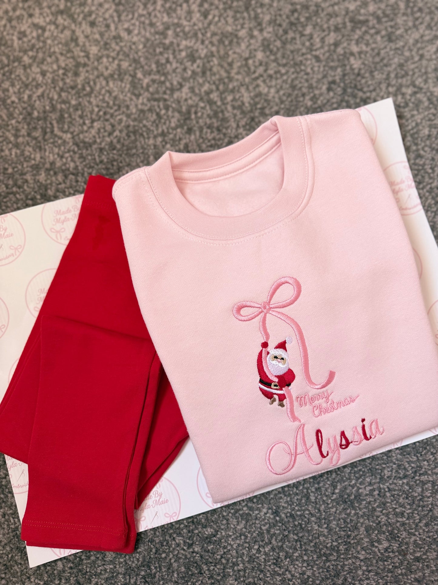 Santa Bow Red Legging Set