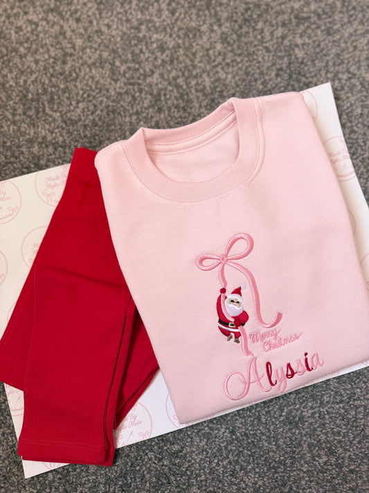 Santa Bow Red Legging Set