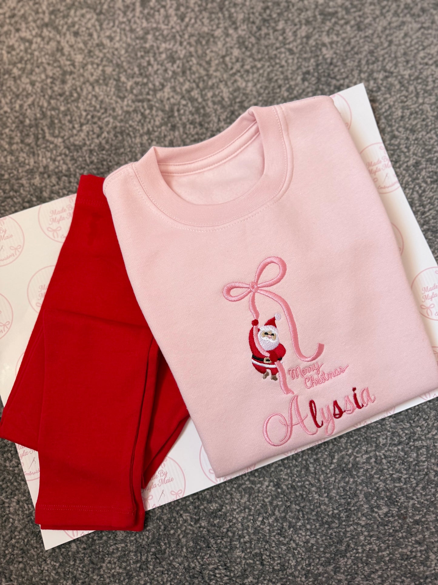 Santa Bow Red Legging Set