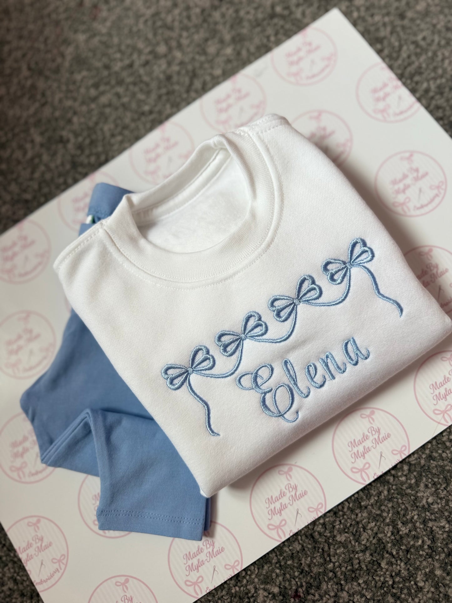 Baby Blue Leggings & White Sweater