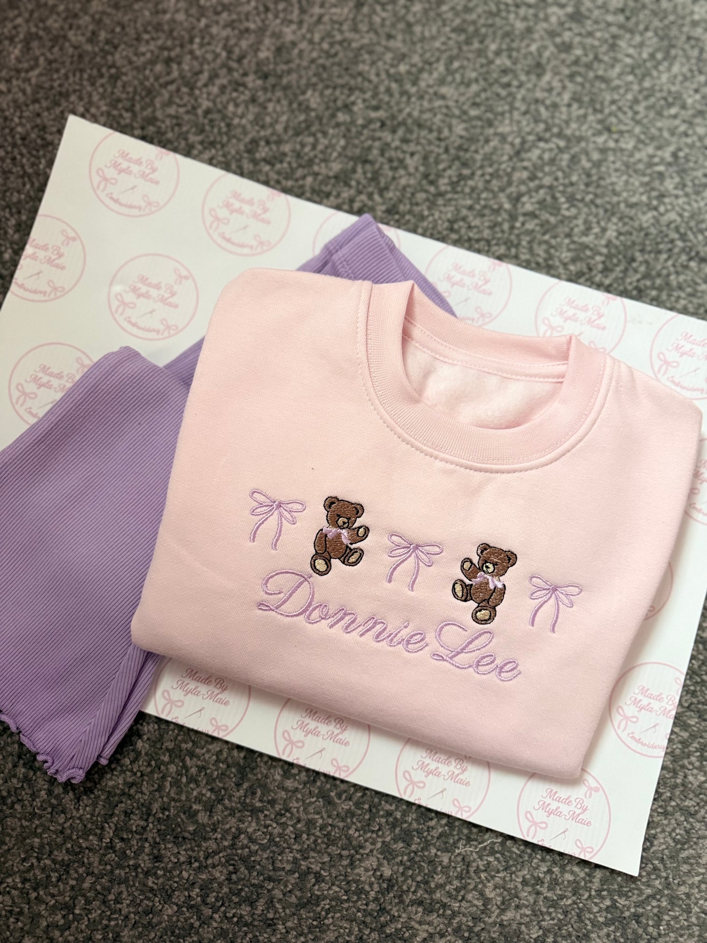 Teddy Bow 2 Piece Set