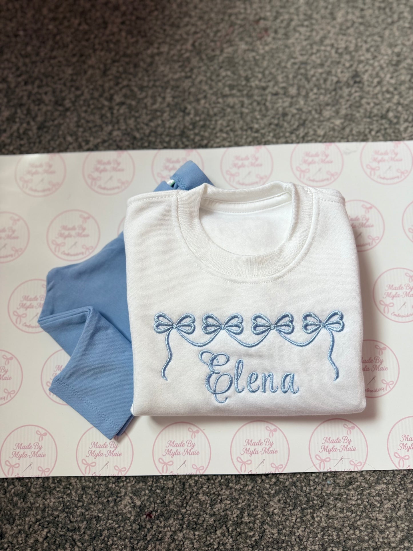 Baby Blue Leggings & White Sweater