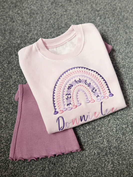 Lilac Flares & Pink Sweatshirt